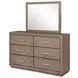 Kenora Barley Brown 6 Drawer Dresser With Mirror