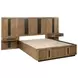 Terrace Ash Brown Wall Panel King Platform Storage Bed