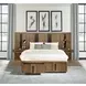 Terrace Ash Brown California King Panel Bed with Storage and Nightstand