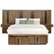 Terrace Ash Brown California King Panel Bed with Storage and Nightstand