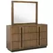 Terrace Ash Brown 6 Drawer Dresser With Mirror