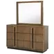 Terrace Ash Brown 6 Drawer Dresser With Mirror