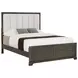 Gran Park Dark Cocoa and Beige California King Upholstered Panel Bed