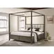 Gran Park Dark Cocoa and Beige California King Upholstered Canopy Bed