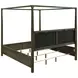 Gran Park Dark Cocoa and Beige California King Upholstered Canopy Bed