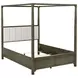 Gran Park Dark Cocoa Queen Upholstered Canopy Bed