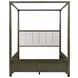 Gran Park Dark Cocoa Queen Upholstered Canopy Bed