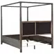 Gran Park Dark Cocoa Queen Upholstered Canopy Bed