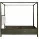 Gran Park Dark Cocoa Queen Upholstered Canopy Bed
