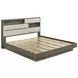 Fenwick Gray Oak And Almond King Bookcase Platform Bed