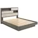 Fenwick Gray Oak And Almond Queen Bookcase Platform Bed