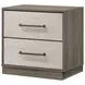 Fenwick Gray Oak And Almond 2 Drawer Nightstand