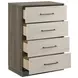 Fenwick Gray Oak And Almond 4 Drawer Chest
