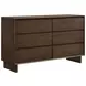 Glenwood Warm Brown 6 Drawer Dresser