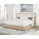 Kailani Beige Oak Queen Wingback Upholstered Platform Bed