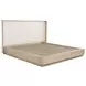 Kailani Beige Oak Queen Wingback Upholstered Platform Bed