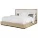 Kailani Beige Oak Queen Wingback Upholstered Platform Bed
