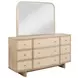 Kailani Beige Oak 9 Drawer Dresser With Mirror