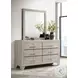 Trenton Rustic Cream 6 Drawer Dresser with Mirror