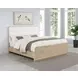 Ladera Light Elm and Cream California King Upholstered Panel Bed