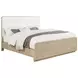 Ladera Light Elm and Cream California King Upholstered Panel Bed