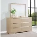 Ladera Light Elm 6 Drawer Dresser with Mirror