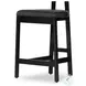 Tex Black Leather Counter Height Stool
