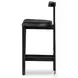 Tex Black Leather Bar Stool