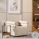 Evie Hampton Cream Performance Fabric Swivel Chair