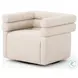 Evie Hampton Cream Performance Fabric Swivel Chair