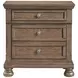Bethel Wire Brushed Antique Brown 3 Drawer Nightstand
