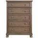 Bethel Wire Brushed Antique Brown 5 Drawer Chest