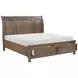 Bethel Wire Brushed Antique Brown Eastern King Storage Platform Bed