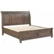 Bethel Wire Brushed Antique Brown Eastern King Storage Platform Bed