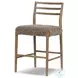 Glenmore Smoked Oak and Taupe Shearling Counter Height Stool
