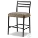 Glenmore Light Carbon and Taupe Shearling Counter Height Stool