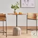 Fay Antique White Marble And Dark Natural Oak Counter Height Dining Table