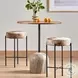 Fay Antique White Marble And Dark Natural Oak Bar Table