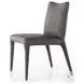 Monza Heritage Graphite Leather Dining Chair Set of 2