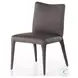 Monza Heritage Graphite Leather Dining Chair Set of 2