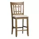 Santa Clara Antique Honey and Textured Linen Upholstered 5 Piece Extendable Pub Set