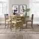 Santa Clara Antique Honey and Textured Linen Upholstered 5 Piece Extendable Pub Set