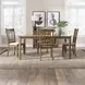 Santa Clara Antique Honey and Textured Linen Upholstered 5 Piece Extendable Rectangular Dining Set