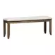 Santa Clara Antique Honey and Textured Linen Upholstered 6 Piece Extendable Rectangular Dining Set