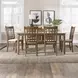 Santa Clara Antique Honey and Textured Linen Upholstered 7 Piece Extendable Rectangular Dining Set