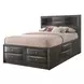 Ireland Gray Oak Queen Bookcase and Storage Bed