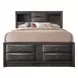 Ireland Gray Oak Queen Bookcase and Storage Bed