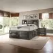 Ireland Gray Oak Queen Bookcase and Storage Bed