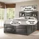 Ireland Gray Oak Queen Bookcase and Storage Bed