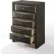 Ireland Gray Oak 5 Drawer Chest